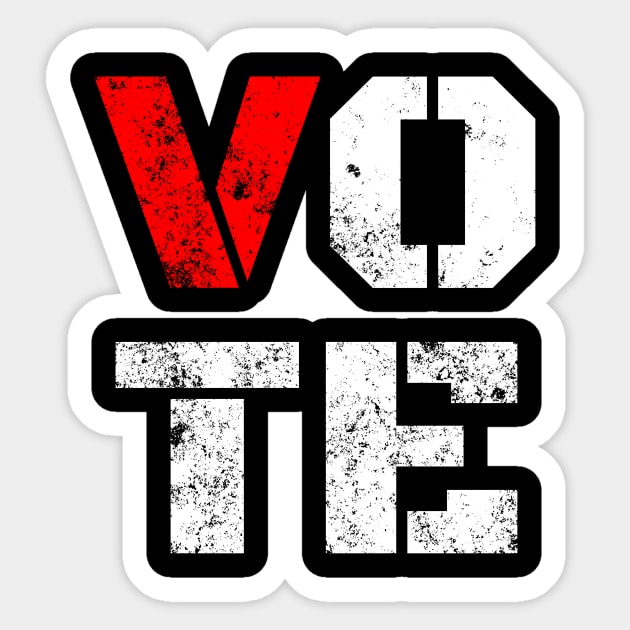 Vote Distress Design, Strong Font for Vote Sticker by WPKs Design & Co